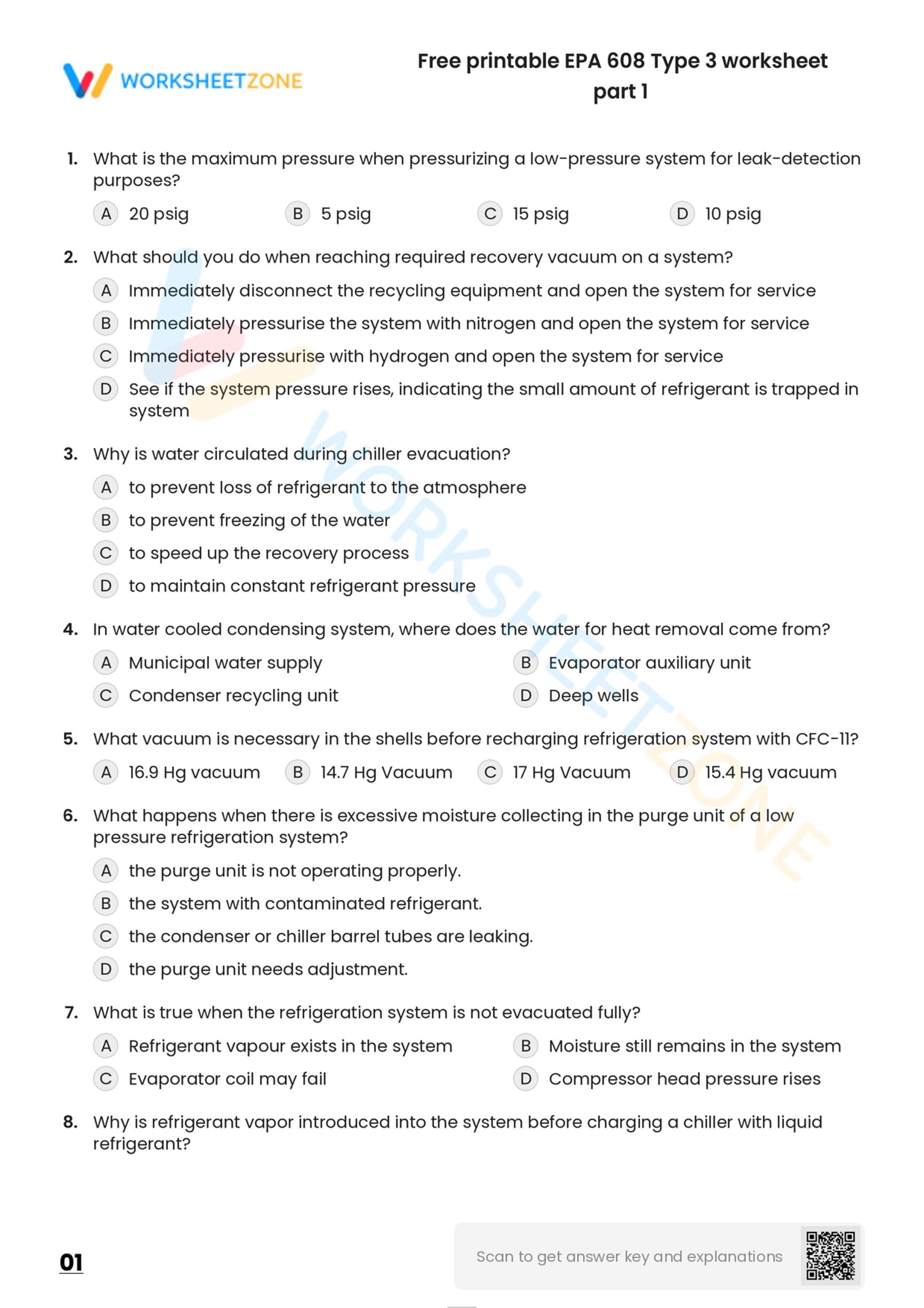 Epa 608 worksheets 2024