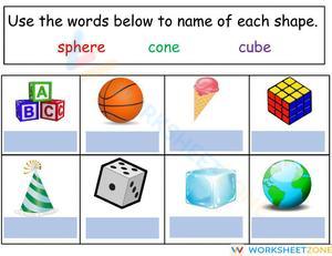 Review of Cones, Spheres, and Cubes