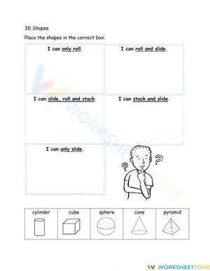 3D Shapes-Slide, Stack or Roll