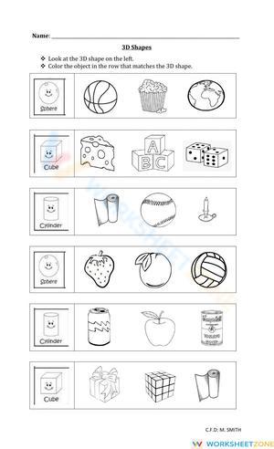 Activities Focusing on 3D Shapes