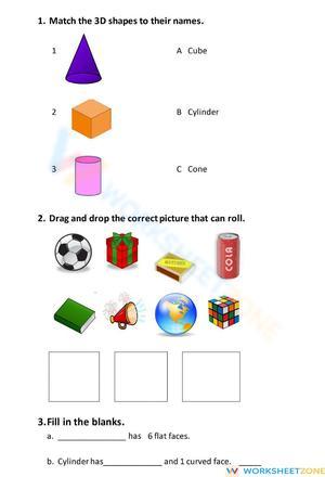 Exploring 3D Shapes Worksheet