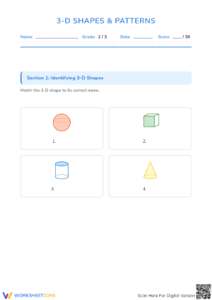 Printable 3-D Shapes Worksheet | Grade 2 Math