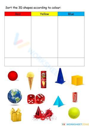 Sort 3D Shapes Worksheet