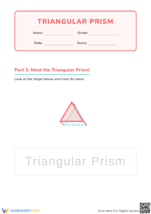 Printable Triangular Prism Worksheet | Grade 2 Geometry