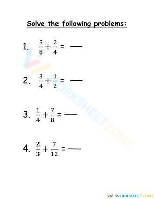 Practice Adding Fractions Worksheet