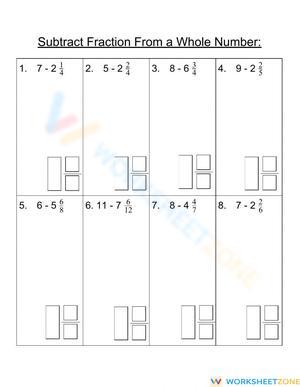 Subtract Fraction from a Whole Number