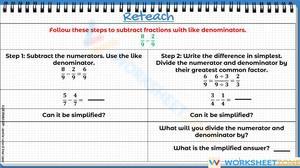 Practice Subtract Fractions