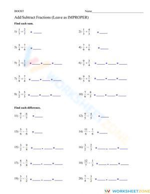 Boost Skills with Adding and Subtracting Fractions