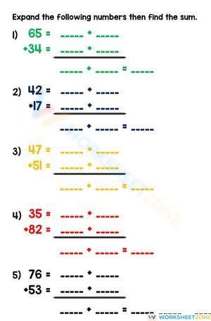 Addition Using Expanded Form Worksheet