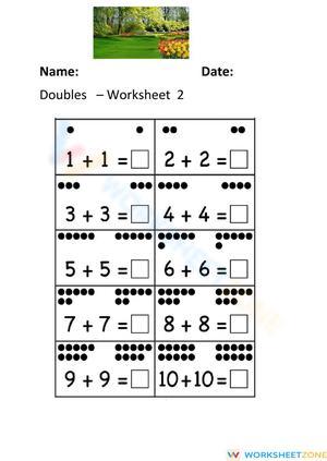 Doubles Worksheet 2: Addition Practice