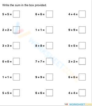 Doubles Addition Worksheet: Practice Adding