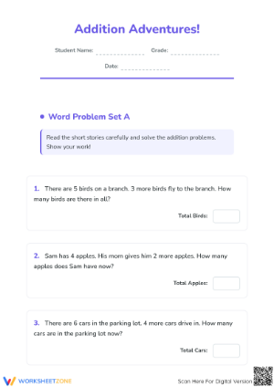 Printable Addition Word Problems | Grade 2 Math