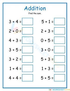 Addition Worksheet for Math Fun