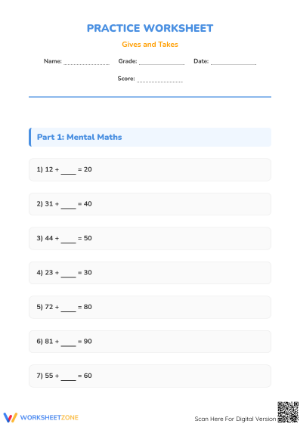 Grade 3 Addition — Printable No-Prep Worksheet