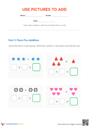 Printable Addition Worksheet | Grade 1 Math