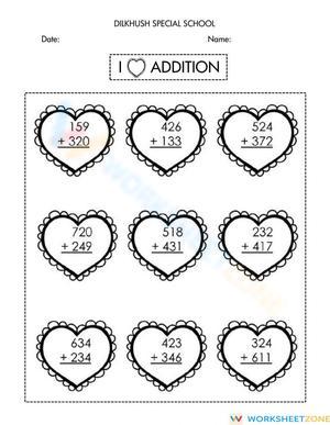 Valentine's Day Addition Practice