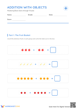 Printable Addition to 20 Worksheet | Grade 2 Math