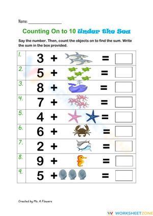 Counting On: Math Worksheet for Addition Skills