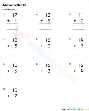 Addition to 18: Practice Your Math Skills