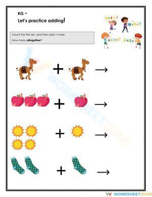 Adding 1 Practice Worksheet for Math Skills