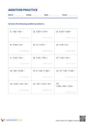 Essential Multi-Digit Addition Worksheet | Grade 4 Ready