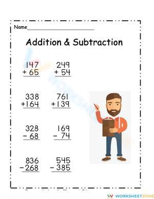 Practice Addition and Subtraction with this Sheet