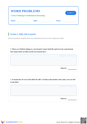 Essential Multi-Step Word Problem Worksheet | Grade 4