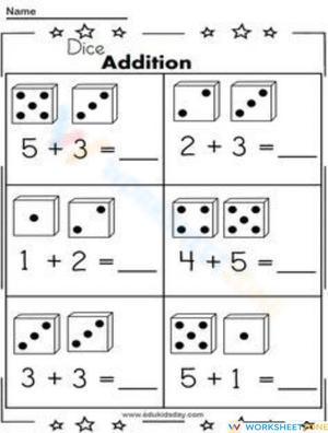 Simple Addition Practice Worksheet for Math