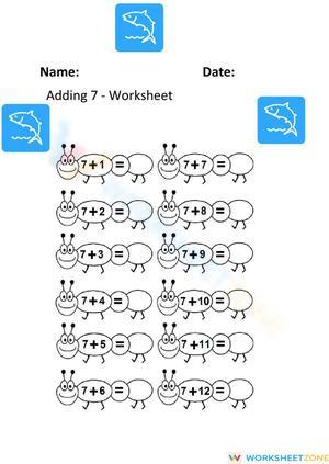 Practice Adding 7 Worksheet