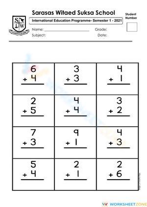 Addition Practice Worksheet for Skill Development