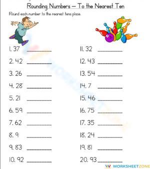 Practice Rounding Numbers Worksheet