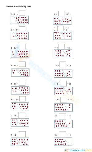 Adding Up to 15: A Fun Addition Worksheet