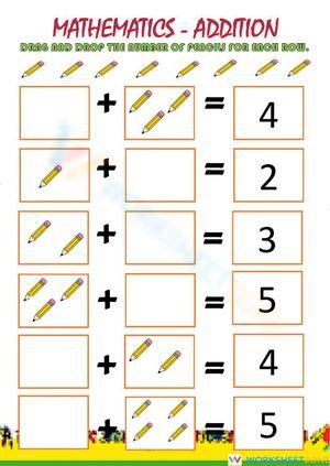 Adding Numbers 1-5: Practice Worksheet
