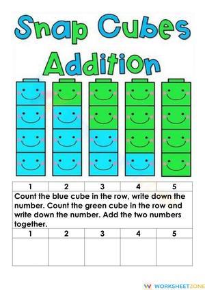 Snap Cubes Addition: A Hands-On Worksheet