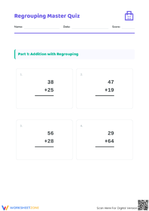 2.NBT.B.5 Aligned Regrouping Quiz | Grade 2 Math