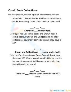 Comic Book Math: Addition Practice