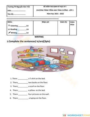 English Test Worksheet: Grammar, Vocabulary & Writing