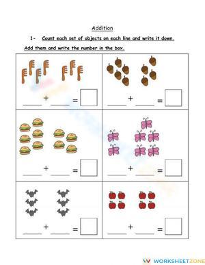 Worksheet for Practicing Addition