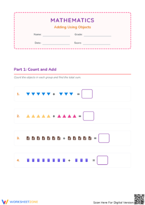 Grade 1 Addition — Printable No-Prep Worksheet