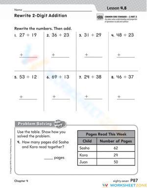 Practice Rewrite Addition with this Worksheet