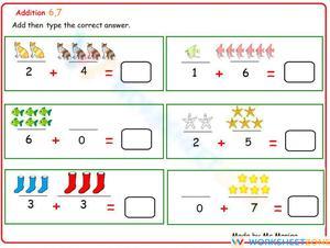Practice Addition with this Number 6 Worksheet