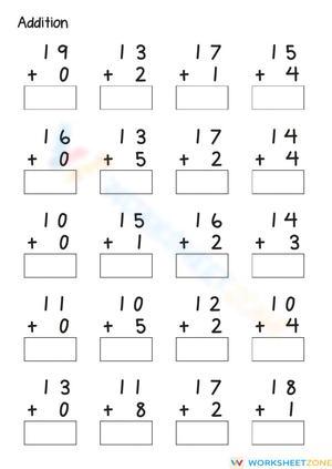 Addition Practice Worksheet