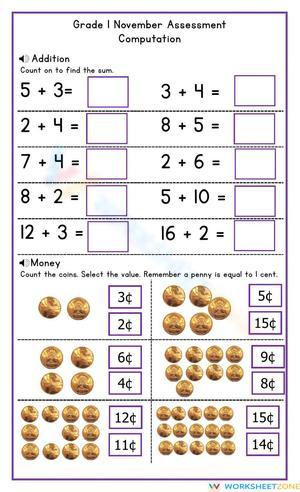 Computation Assessment Worksheet