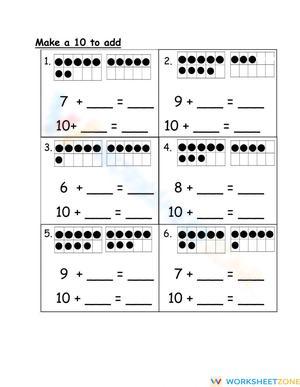 Make a 10 to Add: Practice Worksheet