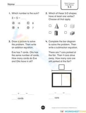 Daily Review Worksheet for Lesson Reinforcement