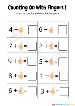 Counting with Fingers: A Fun Math Worksheet