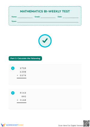 4.NBT.B.4 Worksheet: Multi-Digit Addition — Grade 4 Aligned