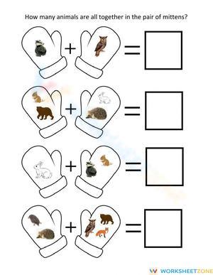 How many animals are in the pair of mitens?