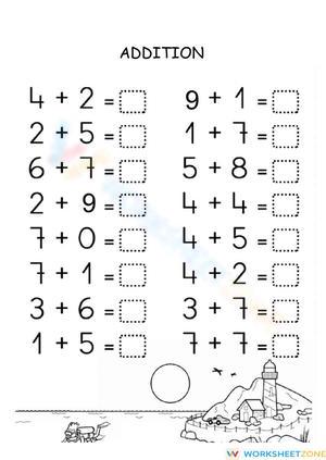 Basic Math Addition Problems for Kids