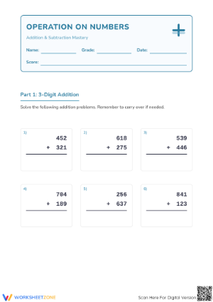Essential Multi-Digit Operations Worksheet | Grade 4 Math